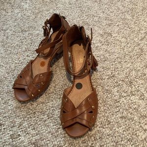 MISS ALBRIGHT Anthropologie Brown Heel Sandal 10